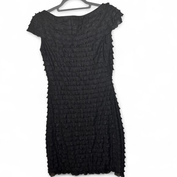 Cachet Black Sparkle Short Sleeve Dress Size 6 - Picture 4 of 5